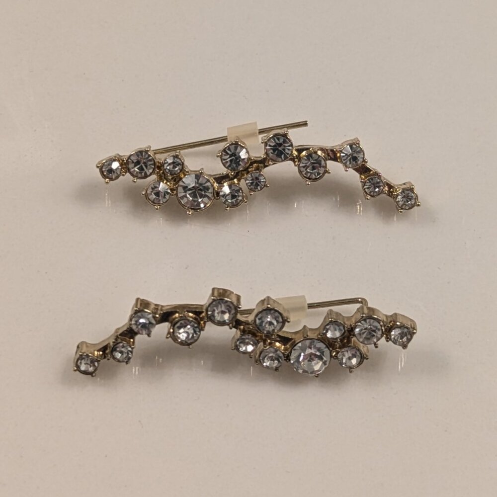 2/$15 - Baublebar Farah rhinestone earrings in gold tone. Climber crawler style